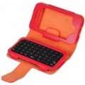 2.4 GHz 49-chave Mini recarregável Bluetooth v 2.0 QWERTY teclado com PU couro Case para o iPhone 4