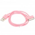 Cabo de dados & carregamento USB para iPhone 2G/3G/3GS/4 - Rosa (97 CM)