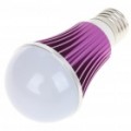 E27 5W LED 5 Slots bulbo de alumínio Shell - roxo + branco