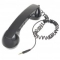 Exclusivo Retro estilo fone c / microfone + controle de Volume para iPhone - preto (3,5 mm)