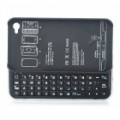 Ultrafinos Bluetooth Slide-Out teclado Hard Case para Apple iPhone 4 - preto