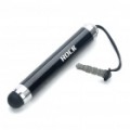 Rocha retrátil Capacitiva Touch Screen caneta Stylus com anti-pó Plug - preto