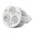 GU10 6W 3-LED 220LM 2700-3500K quente branco luz lâmpada - prata + branco