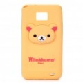 Desenho animado urso estilo Silicone volta caso protetor para Samsung Galaxy S2 i9100 - amarelo