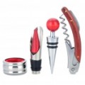 Doseadoras vinho Drip Stop Ring + rolha + saca-rolhas/abridor com jogo da faca de corte tiras de vinho