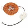 3W 7000K 270-Lumen 3-LED branco luz teto lâmpada com / Driver - marrom (AC 85 ~ 260V)