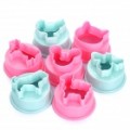 Bonito animais em forma de plástico ABS Cookie Cutter Set - Pink + luz azul (8-Piece Pack)