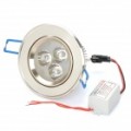 3W 6500K 260-Lumen 3-LED luz teto baixo luz branca c / Driver (AC 85 ~ 265V)