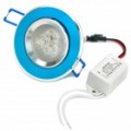 3W 6500K 260-Lumen 3-LED branco luz teto baixo Lamp com / Driver - azul (AC 100 ~ 245V)