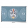 Beijing Opera imagem padrão inox Business Card Case - azul claro