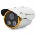 Câmera de segurança de vigilância CCD SONY 1/3 com 2-LED IR Night Vision - branco + dourado (DC 12V)