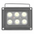 6W 6500K 600-lúmen 6-LED branco luz lâmpada - preto (AC 85 ~ 265V)