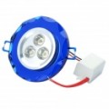 3W 210-270LM 6000-7000K 3-LED branco luz teto lâmpada - azul (220V)