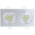 Dual Head 6W 6-LED 480-lúmen quente LED branco teto lâmpada/baixo luz (100 ~ 265V)