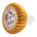 MR16 3W LED 3 240-lúmen quente branco lâmpada - dourada (12V)