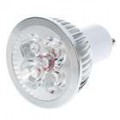 GU10 LED 4 360-lúmen 3500K quente branco lâmpada (85 ~ 265V AC)