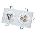 Dual Head 6W 3500K 500-lúmen 6-LED teto lâmpada/baixo quente luz branca com LED Driver (100 ~ 240V)