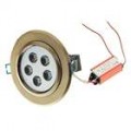 5W 5 LEDs 420-Lumen branco luz quente do teto lâmpada/baixo luz - prata + cobre-colorido (100-240V)