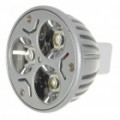 MR16 3W 3-LED 260-Lumen 6500K branco lâmpada (12V)