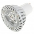 GU10 3W 3-LED 260 Lumen 6500K branco lâmpada (AC 85 ~ 245V)