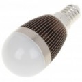 E14 3W 240-260LM 3000-3500K morna luz LED branca lâmpada bulbos - prata escuro (85 ~ 245V)