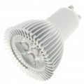 GU10 3W 240-260LM 6000-6500K branca 3-LED luz lâmpada bulbos (85 ~ 245V)
