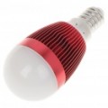 E14 6500K 3W 260-Lumen 3-LED branco lâmpada (85 ~ 245V) - vermelho