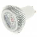 GU10 3W 6500K 240 Lumen 3-LED branco lâmpada (AC 85 ~ 265V)