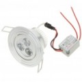 3W 260-Lumen 6500K 3-LED branco luz teto lâmpada com LED Driver (AC 85 ~ 245V)