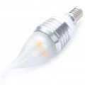Vela estilo E14 4W 250-lúmen quente branco 4-LED lâmpada (110 ~ 250V)