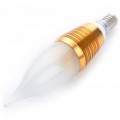 Vela estilo E14 3W 190-Lumen quente branco 3-LED lâmpada (110 ~ 250V)