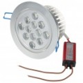 12W 12-LED 1000-Lumen 6500K branco teto lâmpada/Down Light com LED Driver (AC 85 ~ 245V)