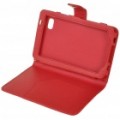 capa protetor de couro PU para Samsung P1000 - vermelho