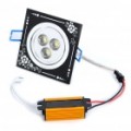 6500K 3W 270-Lumen 3-LED branco teto lâmpada/Down Light c / LED Driver (85 ~ 240V)