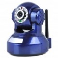 H. 264 300KP Wireless Wi-Fi/WLAN vigilância câmera IP c / 10-LED IR Night Vision/TF Slot - azul