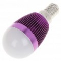 E14 6500K 3W 260-Lumen branco levou lâmpada - roxo (85 ~ 245V)