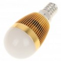 E14 3500K 3W 260-Lumen branco quente levou lâmpada - dourada (85 ~ 245V)