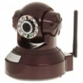 300KP h. 264 sem fio Wi-Fi vigilância câmera IP c / 10-LED IR Night Vision - Brown