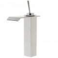 Moderno Chrome Waterfall Bathroom Faucet (alto)