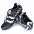 Stlyish Bike bicicleta fibra de carbono prático Shoes - prata + preto (EUR tamanho-38)