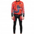 2011 Spider Man inverno Long Sleeve esportes ciclismo Jersey terno + calça fuso - vermelho + preto (tamanho-XXXL)