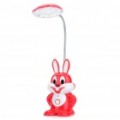 Cartoon coelho estilo recarregável 2-modo 18-LED luz branca flexível pescoço Desk Lamp - vermelho + branco