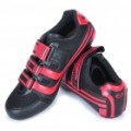 Stlyish Bike bicicleta fibra de carbono prático sapatos - vermelho + preto (tamanho-39 EUR)