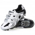 Elegantes Mountain MTB Bike bicicleta fibra de carbono práticos Shoes - branco + preto (tamanho-39 EUR)