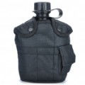 Outdoor garrafa de cantina portátil com bolsa de Nylon - preto (1 L)