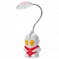 Bonito estilo Ultraman recarregável flexível 3-modo branco 22-LED mesa luz candeeiro de mesa c / piscando os olhos