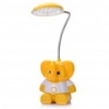 Cute elefante Cartoon Style recarregável flexível 2-modo branco 18-LED mesa luz candeeiro de mesa (amarelo)