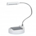 Solar Powered branco luz 4-LED Desk Lamp - prata + branco