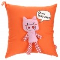 Tecido arte Cute Pig Throw travesseiro - laranja