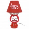 AC 220V alimentado MacDonald tio estilo E14 conector lâmpada Base Desk Lamp - vermelho + branco